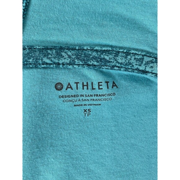 Athleta Sundown Alliance Hoodie Teal Blue Floral Oversized - Size XS (A7) - Picture 5 of 6